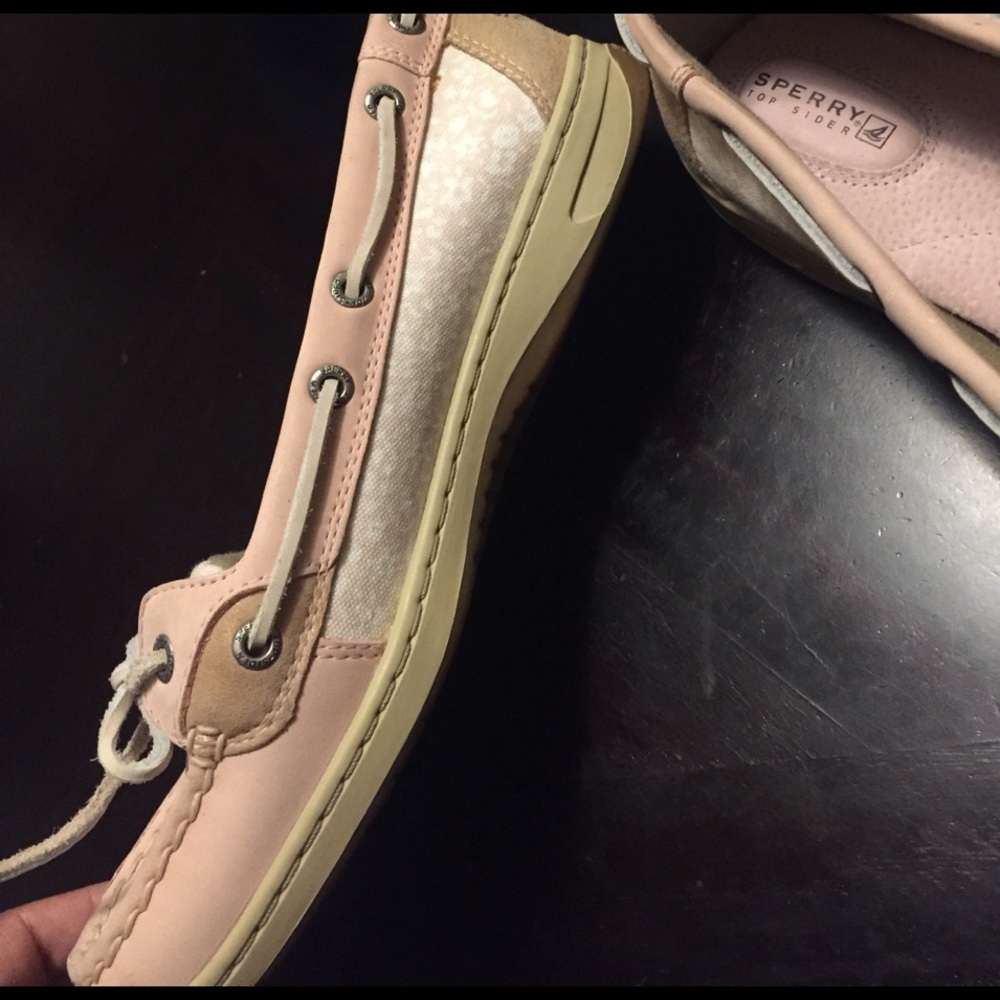 Sperry top sider. Pink white and tan - Picture 3 of 4
